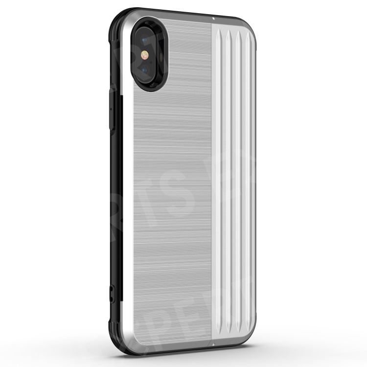 

ANGIBABE Back Case for iPhone Xs Max 6.5-inch (Kickstand and Card Holder) PC TPU Dual Layer Hybrid Case - Silver, iPhone XS Max 6.5 inch