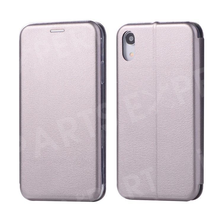

Shell Style Card Slot Stand Leather Cover for iPhone XR 6.1 inch - Grey, iPhone XR 6.1 inch