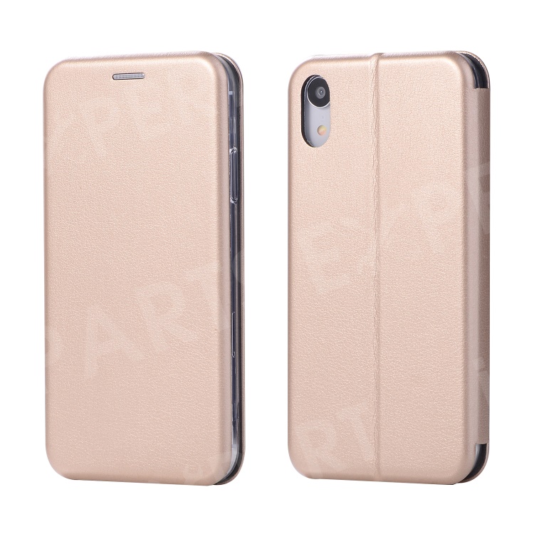

Shell Style Card Holder Stand Leather Flip Protective Case for iPhone XR 6.1 inch - Gold, iPhone XR 6.1 inch