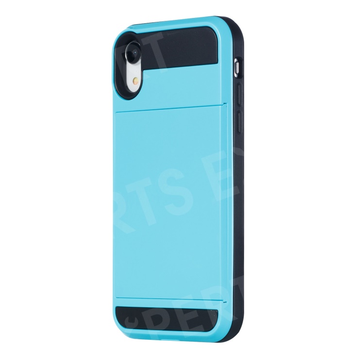 

Sliding Card Holder PC + TPU Case Cover for iPhone XR 6.1 inch - Sky Blue, iPhone XR 6.1 inch