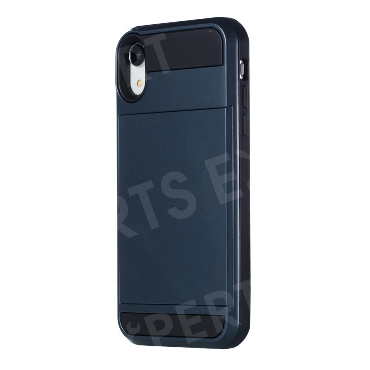 

Sliding Card Holder PC + TPU Phone Case Shell for iPhone XR 6.1 inch - Dark Blue, iPhone XR 6.1 inch