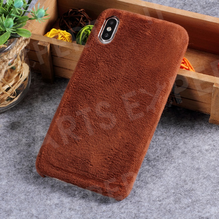 

Fluffy Fur Coated TPU Protective Case for iPhone Xs Max 6.5 inch - Brown, iPhone XS Max 6.5 inch