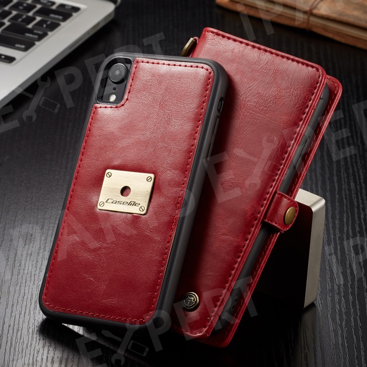 

CASEME Qin Series Detachable 2-in-1 Split Leather Wallet Phone Shell for iPhone XR 6.1 inch - Red, iPhone XR 6.1 inch