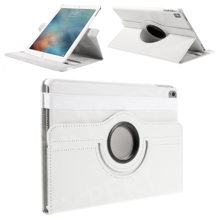 

360-degree Rotary Stand Litchi Leather Cover for iPad Pro 9.7 inch - White, iPad Pro 9.7 inch (2016)