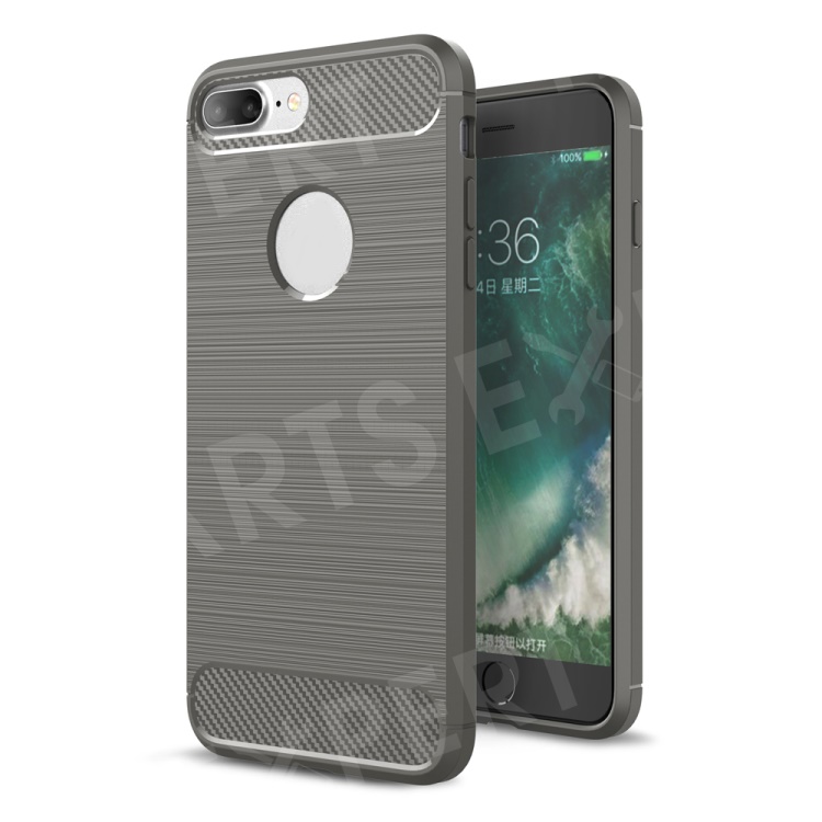 

Armor Brushed TPU Case with Carbon Fiber Decorated for iPhone 8 Plus / 7 Plus 5.5 - Grey, iPhone 8 Plus 5.5 inch