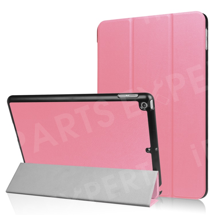 

Tri-fold Stand Smart Wake Sleep Leather Cover for iPad 9.7 (2018) / 9.7 (2017) - Pink, iPad 9.7-inch (2017)