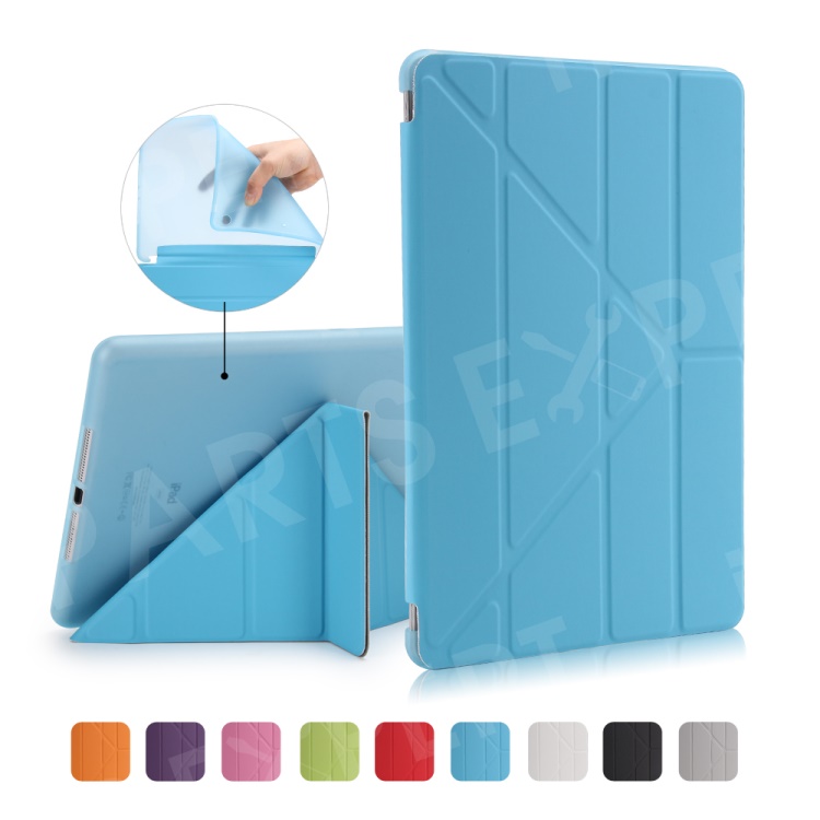 

For iPad Air PU Leather Wake Up / Sleep Flip Case with Origami Stand - Blue, iPad Air (2013)