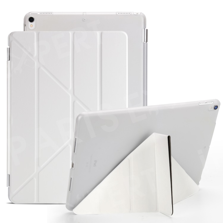 

Auto-wake/sleep 2-in-1 PC Companion Case + Origami Stand Smart Leather Cover for iPad Air 10.5 (2019) / Pro 10.5 inch (2017) - White, iPad Air 10.5 inch (2019)