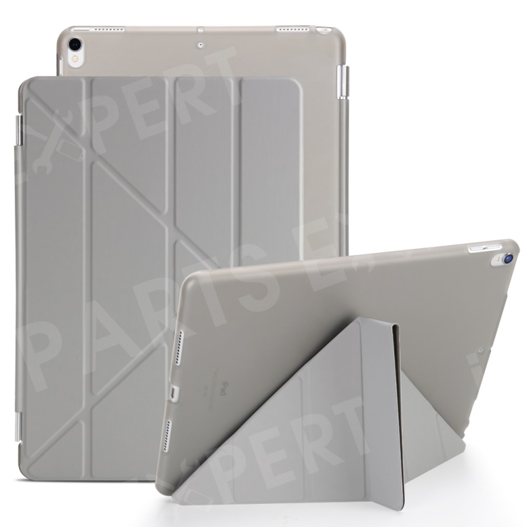

Auto-wake/sleep 2-in-1 PC Companion Cover + Origami Stand Smart Leather Cover for iPad Air 10.5 (2019) / Pro 10.5 inch (2017) - Grey, iPad Air 10.5 inch (2019)