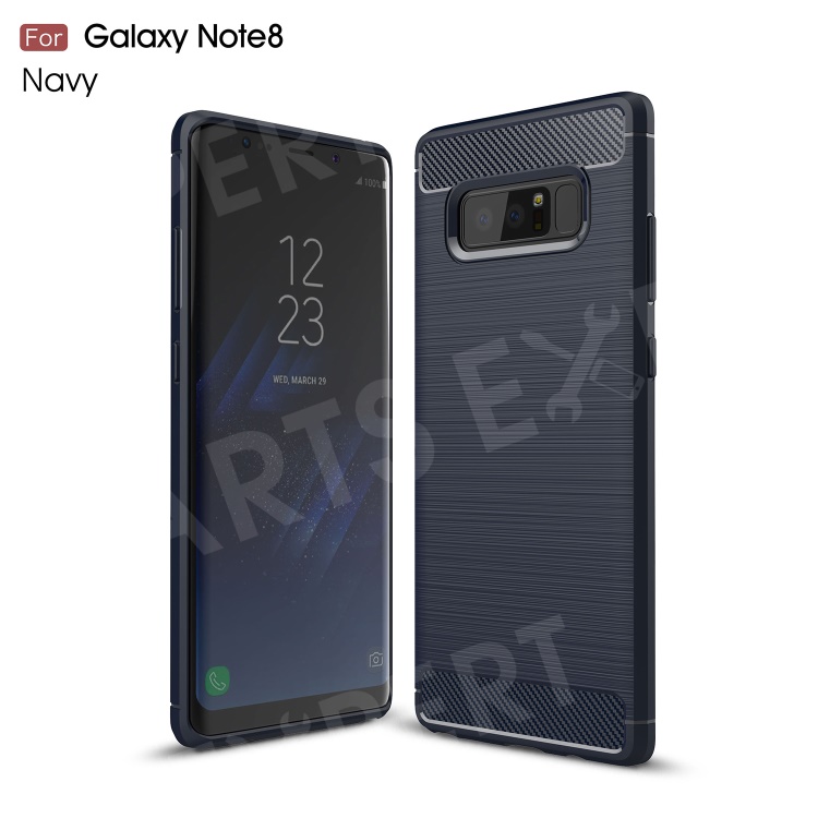 

Carbon Fiber Brushed TPU Cell Phone Back Cover for Samsung Galaxy Note 8 - Dark Blue, Galaxy Note 8