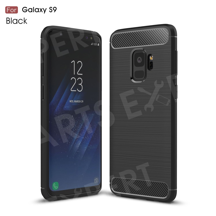 

Carbon Fibre Brushed TPU Gel Case for Samsung Galaxy S9 - Black, Galaxy S9