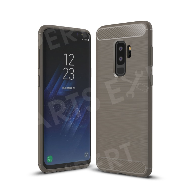 

Carbon Fibre Brushed TPU Back Case for Samsung Galaxy S9 Plus G965 - Grey, Galaxy S9+