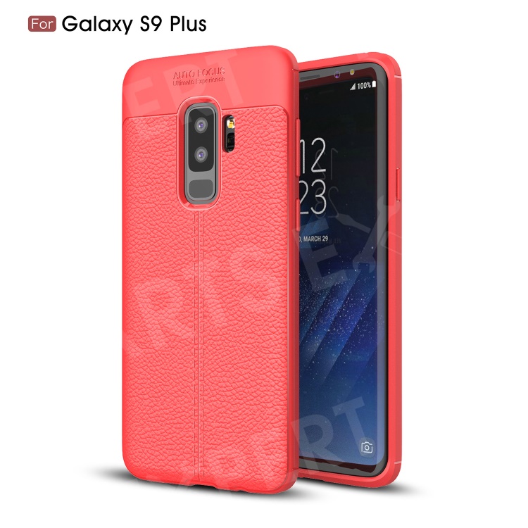 

Litchi Skin TPU Cell Phone Case for Samsung Galaxy S9 Plus G965 - Red, Galaxy S9+