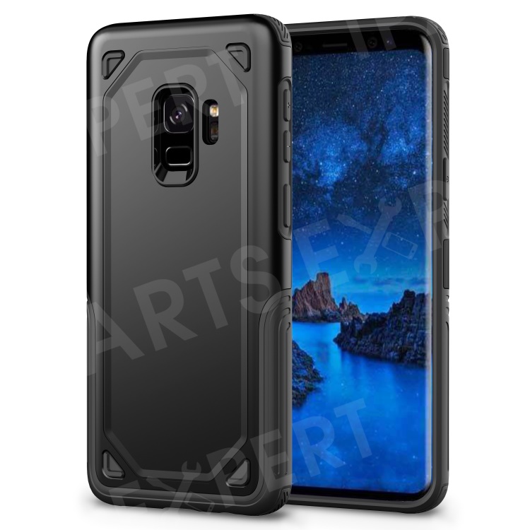 

Hybrid PC + TPU Armor Rugged Cover for Samsung Galaxy S9 G960 - Black, Galaxy S9