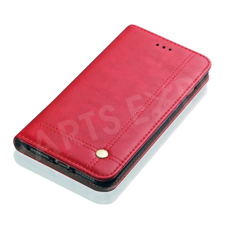 

Auto-absorbed Retro Crazy Horse Leather Wallet Casing with Stand for Samsung Galaxy J6 (2018) - Red, Galaxy J6 (2018)