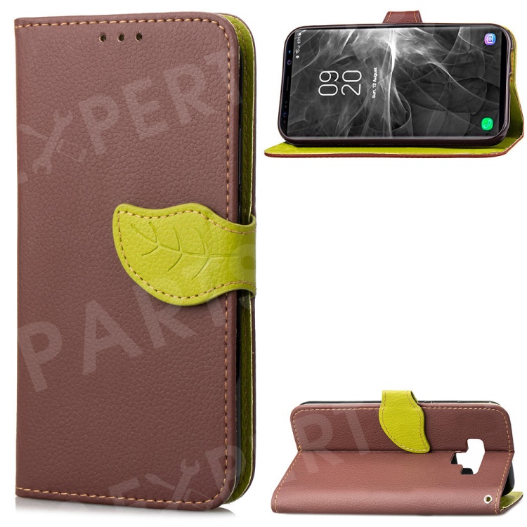 

Leaf Shape Magnetic Flap Leather Wallet Phone Case for Samsung Galaxy Note 9 - Brown, Galaxy Note9 N960