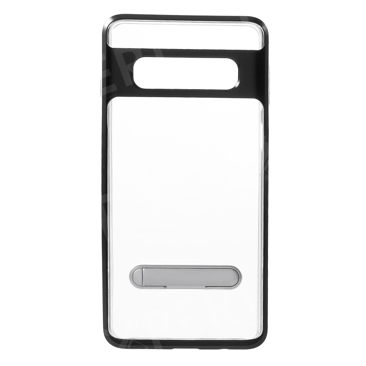 

Hybrid Clear Back PC + TPU Kickstand Case for Samsung Galaxy S10 - Black, Galaxy S10