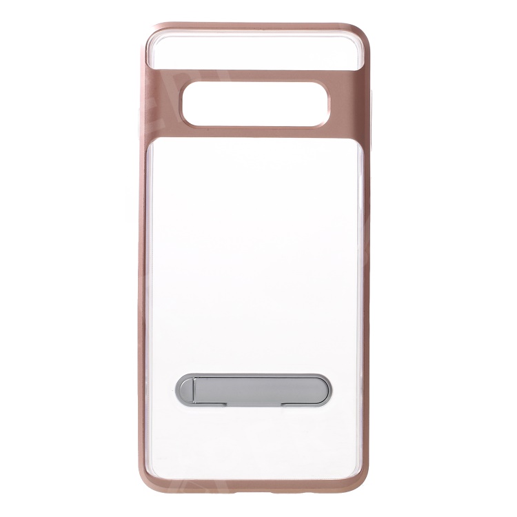 

Hybrid Clear Back PC + TPU Kickstand Case for Samsung Galaxy S10 - Rose Gold, Galaxy S10