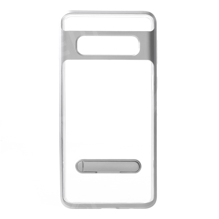 

Hybrid Clear Back PC + TPU Kickstand Case for Samsung Galaxy S10 Plus - Silver, Galaxy S10 Plus