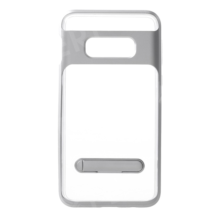 

Hybrid Clear Back PC + TPU Kickstand Case for Samsung Galaxy S10e - Silver, Galaxy S10e