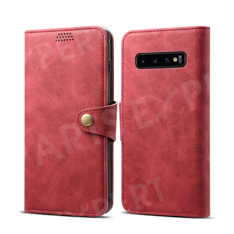 

Leather Wallet Stand Mobile Case for Samsung Galaxy S10 - Red, Galaxy S10