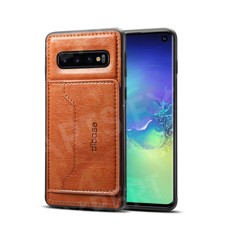 

Crazy Horse Leather Coated TPU Case with [Card Holder Kickstand] for Samsung Galaxy S10 - Brown, Galaxy S10