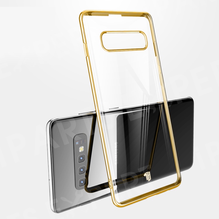 

X-LEVEL Dawn Series Electroplated Edges Clear PC Hard Cover for Samsung Galaxy S10 - Gold, Galaxy S10