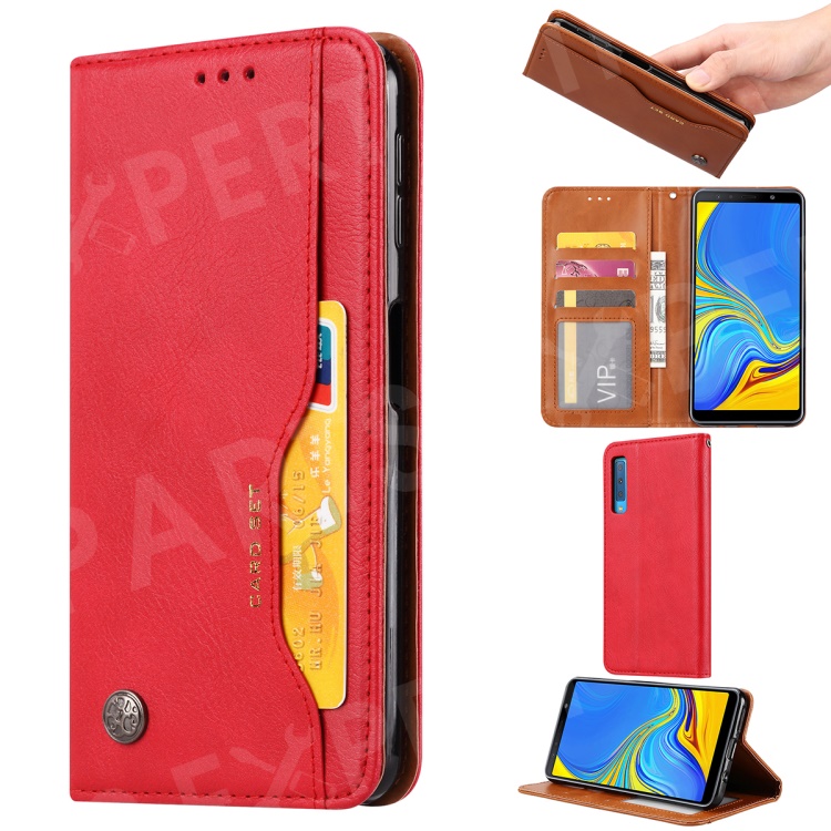 

Auto-absorbed Classic PU Leather Wallet Stand Phone Case for Samsung Galaxy A50 / A50s / A30s - Red, Galaxy A50s