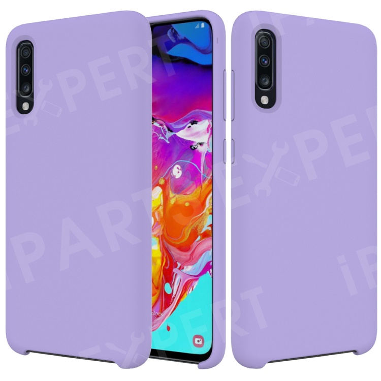 

For Samsung Galaxy A70 Soft Liquid Silicone Back Protector Case Cover - Purple, Galaxy A70