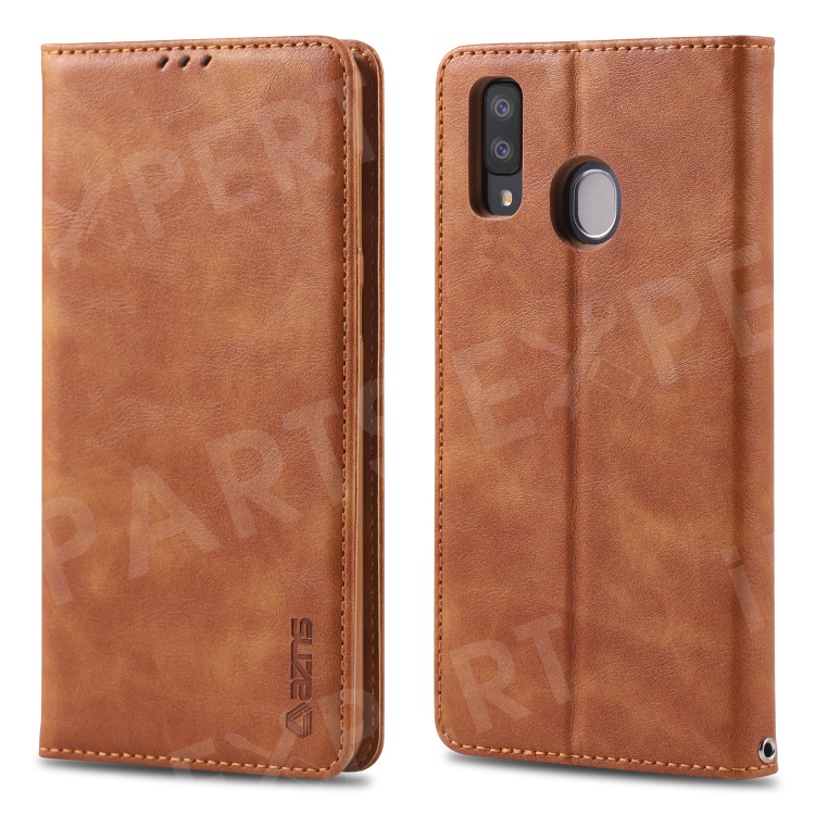 

AZNS Retro Style PU Leather Card Holder Case for Samsung Galaxy A40 - Brown, Galaxy A40