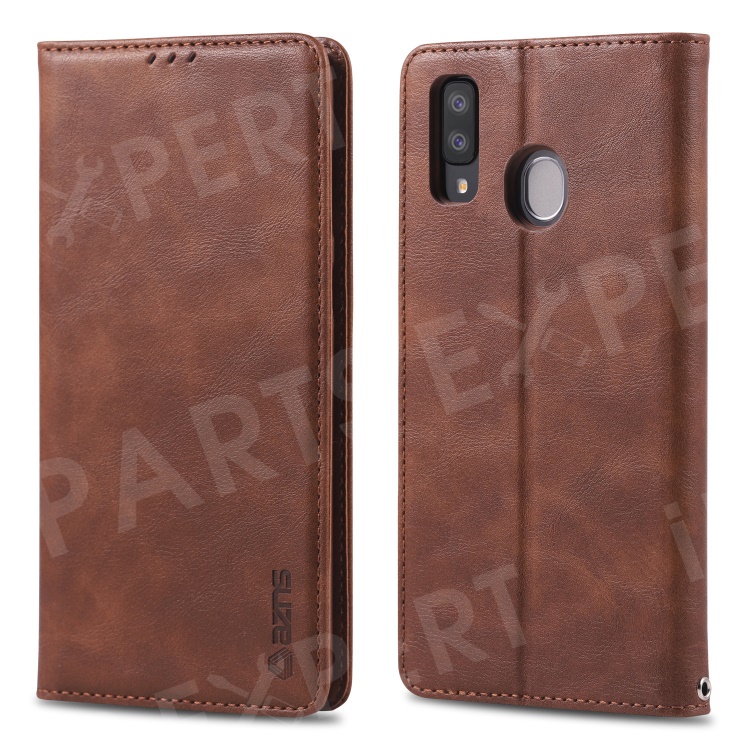 

AZNS Retro Style PU Leather Card Holder Case for Samsung Galaxy A40 - Coffee, Galaxy A40