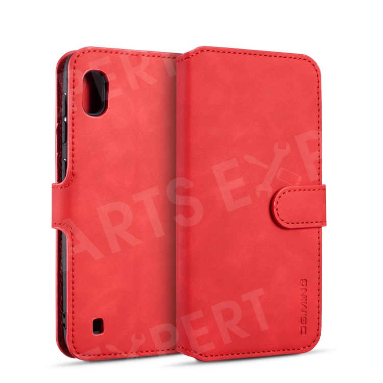 

DG.MING Retro Style Wallet Leather Stand Case for Samsung Galaxy A10 - Red, Galaxy A10