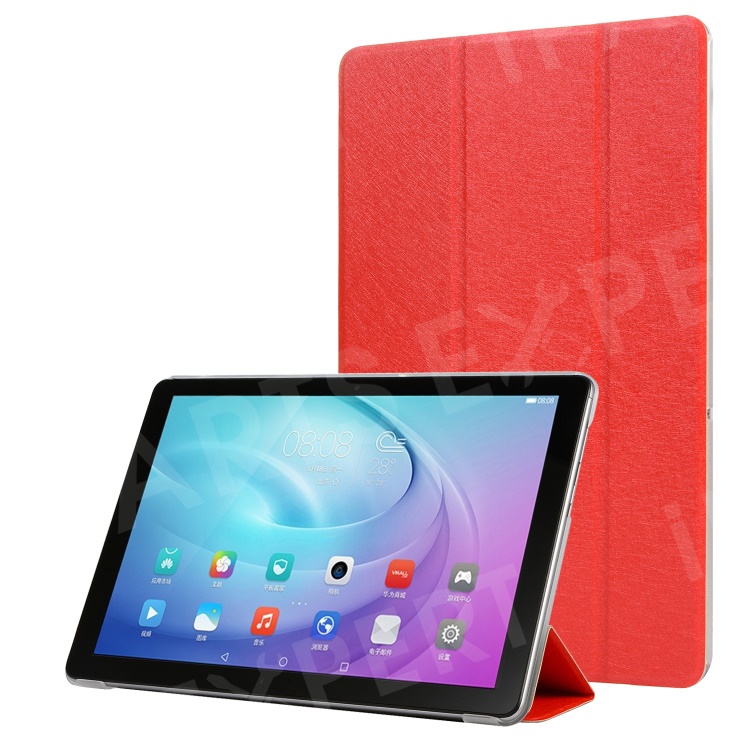 

Silk Texture Tri-fold Stand Leather Case for Samsung Galaxy Tab A 10.1 (2019) SM-T515 - Red, Galaxy Tab A 10.1 (2019)