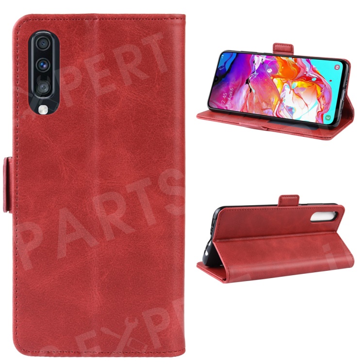 

Wallet Stand Leather Cell Phone Case for Samsung Galaxy A70 - Red, Galaxy A70