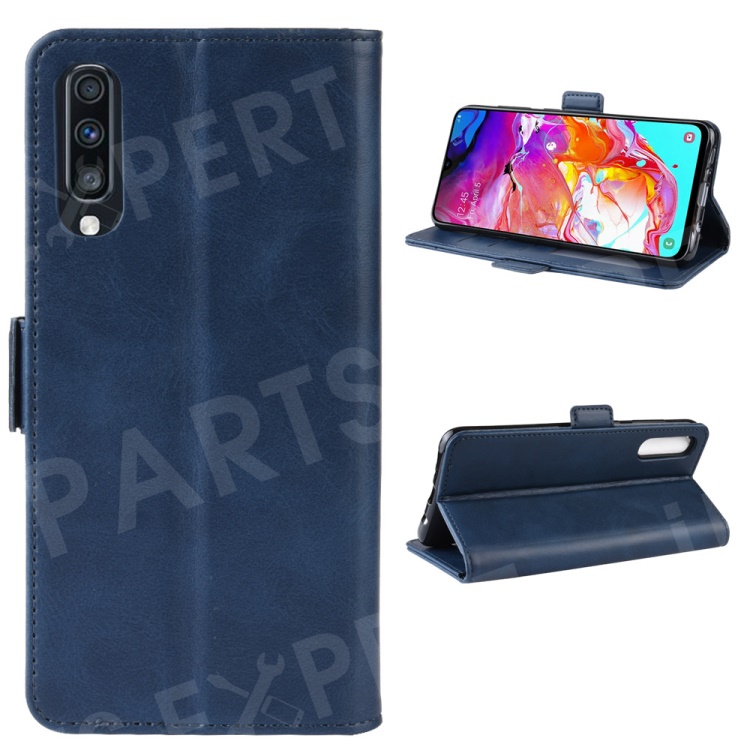 

Wallet Stand Leather Cell Phone Case for Samsung Galaxy A70 - Dark Blue, Galaxy A70