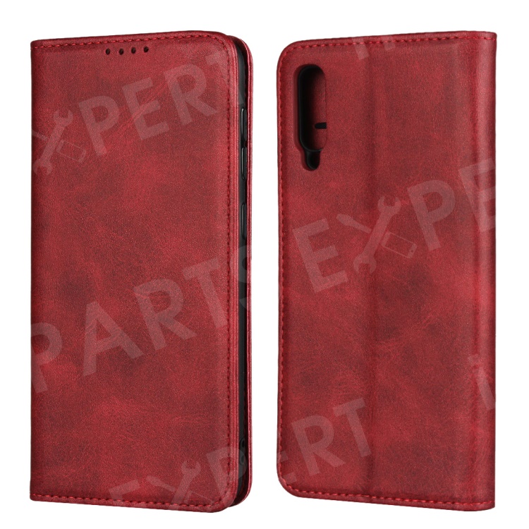 

Auto-absorbed Leather Wallet Stand Cover for Samsung Galaxy A50/A50s/A30s - Red, Galaxy A50