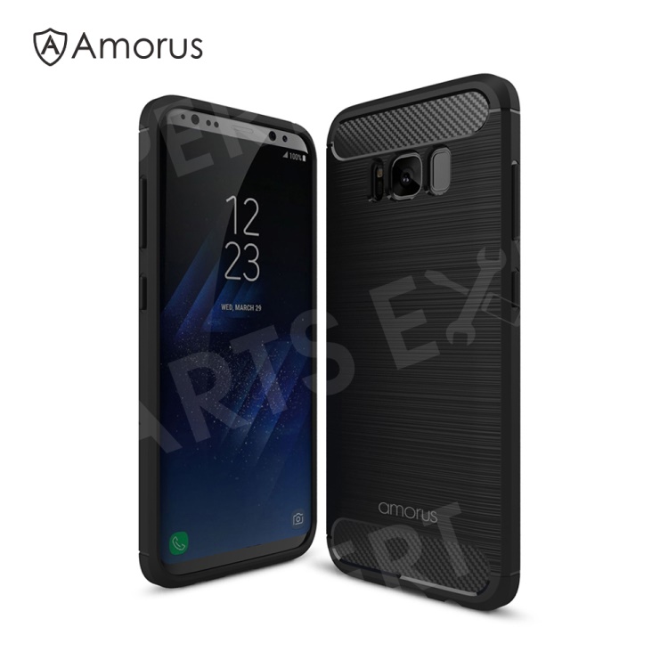 

AMORUS Carbon Fibre Brushed TPU Case for Samsung Galaxy S8+ SM-G955 - Black, Galaxy S8+