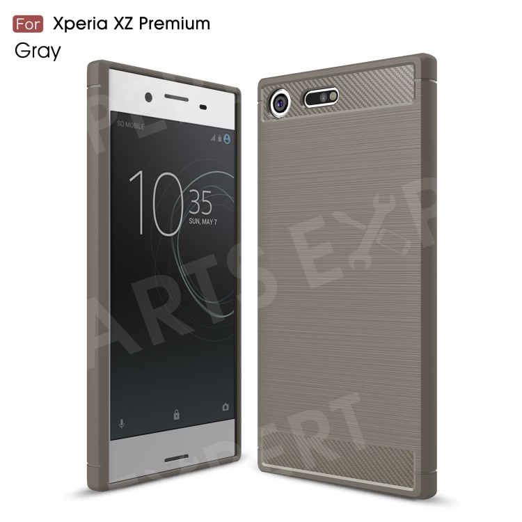

Carbon Fibre Brushed TPU Cover Case for Sony Xperia XZ Premium - Grey, Xperia XZ Premium