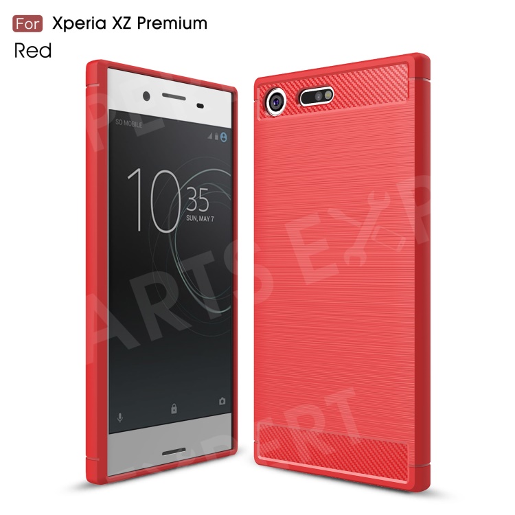 

Carbon Fibre Brushed TPU Case for Sony Xperia XZ Premium - Red, Xperia XZ Premium