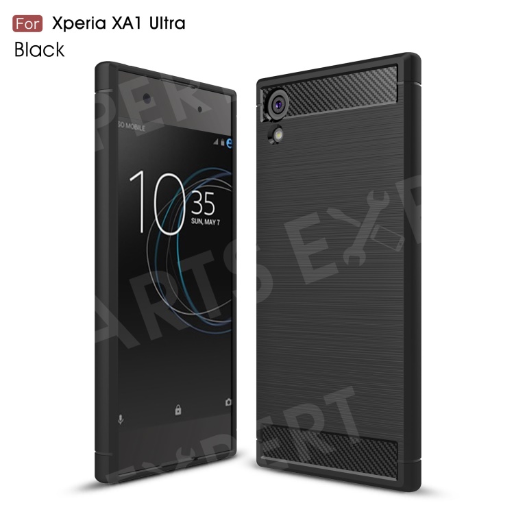 

Carbon Fibre Brushed TPU Case for Sony Xperia XA1 Ultra - Black, Xperia XA1 Ultra
