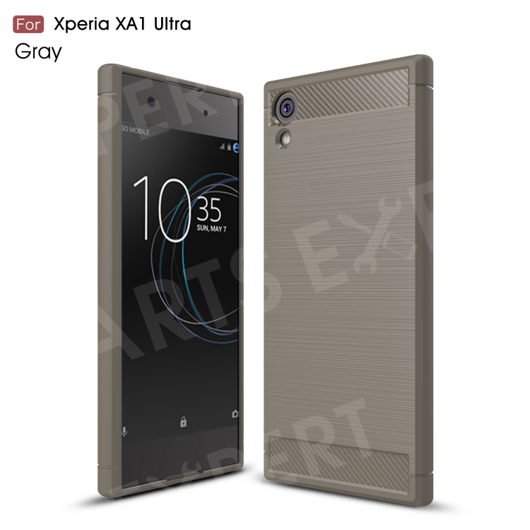 

Carbon Fibre Brushed TPU Back Case for Sony Xperia XA1 Ultra - Grey, Xperia XA1 Ultra