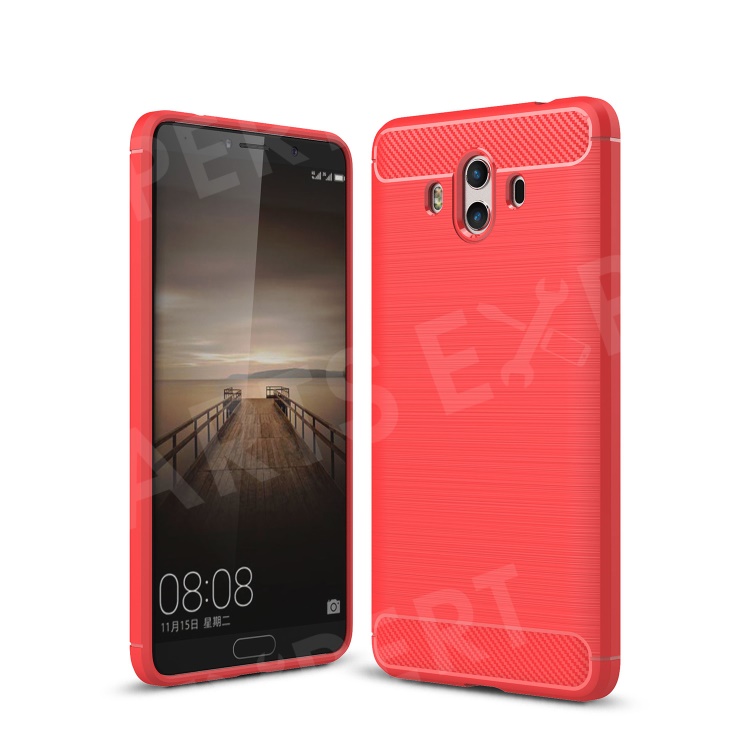 

Brushed TPU Rugged Mobile Cover with Carbon Fiber Decorated for Huawei Mate 10 - Red, Huawei Mate 10