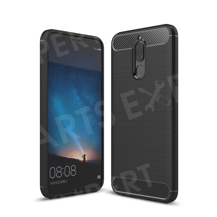 

Carbon Fiber Texture Brushed TPU Phone Cover for Huawei nova 2i / Maimang 6 / Mate 10 lite - Black, Huawei nova 2i