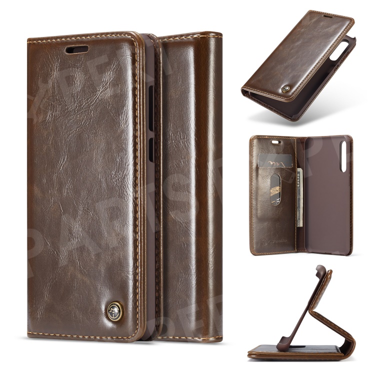 

CASEME Oil Wax Crazy Horse Leather Wallet Case for Huawei P20 Pro - Coffee, Huawei P20 Pro