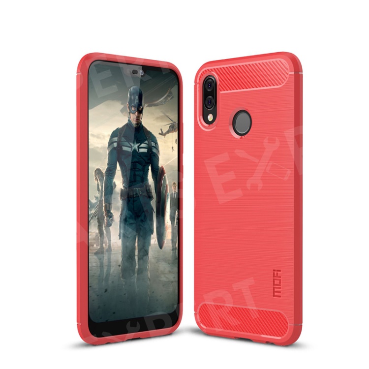 

MOFI Carbon Fiber Texture Brushed TPU Mobile Shell for Huawei P20 Lite / Nova 3e - Red, Huawei P20 Lite (2018)