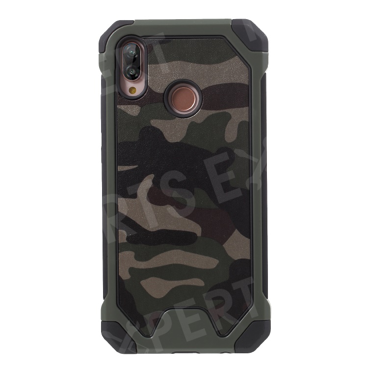 

Camouflage Pattern Leather Coated PC TPU Hybrid Back Case for Huawei P20 Lite / Nova 3e - Green, Huawei P20 Lite (2018)