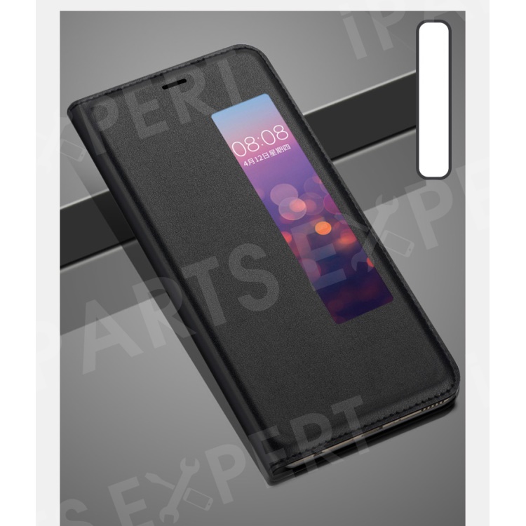 

View Window PU Leather Phone Case for Huawei P20 - Black, Huawei P20