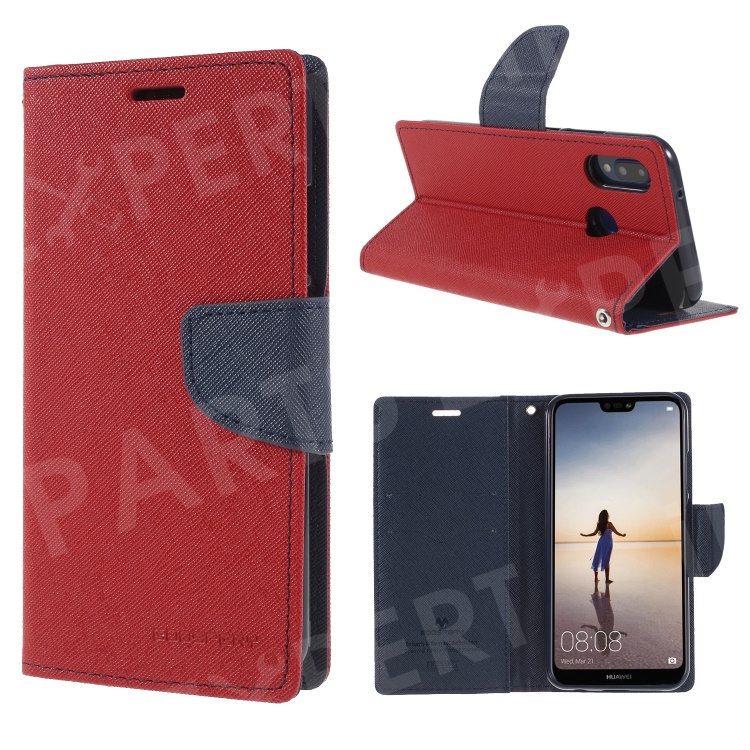 

MERCURY GOOSPERY Fancy Flip Leather Wallet Cover for Huawei P20 Lite/Nova 3e (China) - Red, Huawei P20 Lite (2018)
