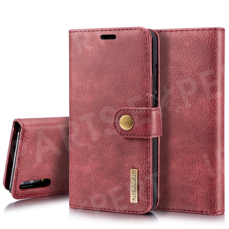 

DG.MING for Huawei P20 Detachable 2-in-1 Split Leather Wallet + PC Mobile Phone Casing - Red, Huawei P20