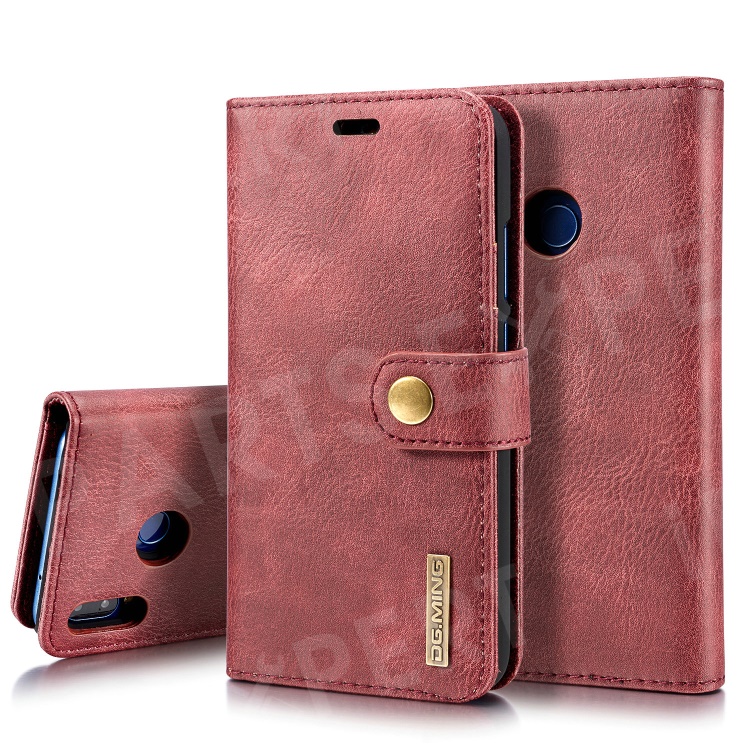 

DG.MING Detachable 2-in-1 Split Leather Wallet + PC Phone Casing for Huawei P20 Lite / Nova 3e - Red, Huawei P20 Lite (2018)